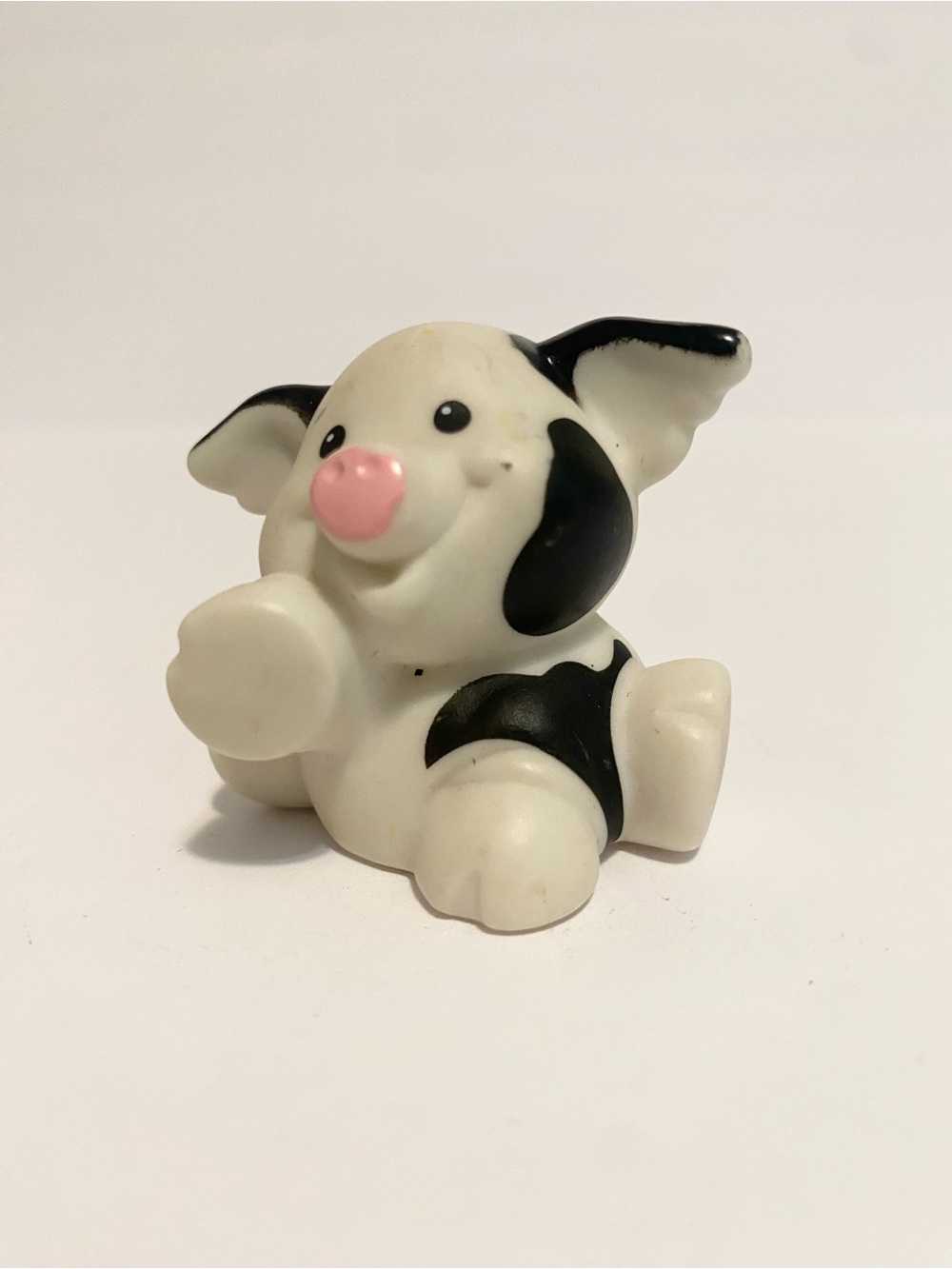 Little People Pig White Black Spots Farm Animal Figure Zoo Toy Fisher Price 2001